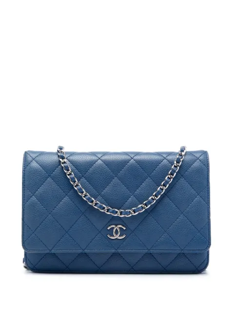 CHANEL Pre-Owned 2008-2009 CC Quilted Caviar Wallet on Chain crossbody bag Blue W5BSFJLN3V2FVSR5