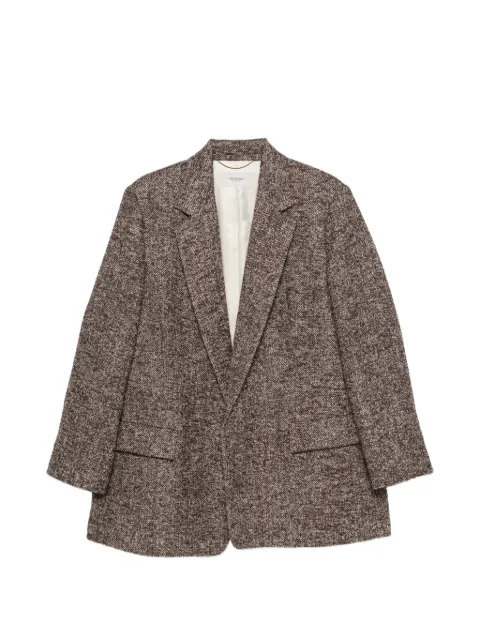 Agnona tweed notched-lapel blazer Brown TX1206XUW045