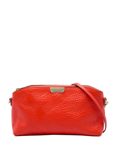 Burberry Pre-Owned 2000-2017 Small Grain Check Embossed Leather Chichester crossbody bag Red TDK0J11ICMRV2RDE