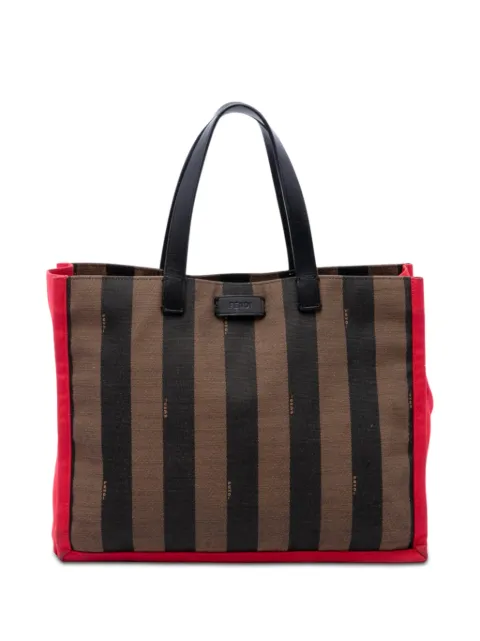 Fendi Pre-Owned 2010-2026 Pequin Canvas Simply Shopping tote bag Brown PO81Z21X5TFZ9U0R