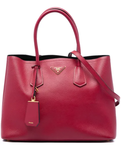 Prada Pre-Owned 2013-2026 Large Saffiano Cuir Double satchel Red HE2AS85L1V0NNFNZ