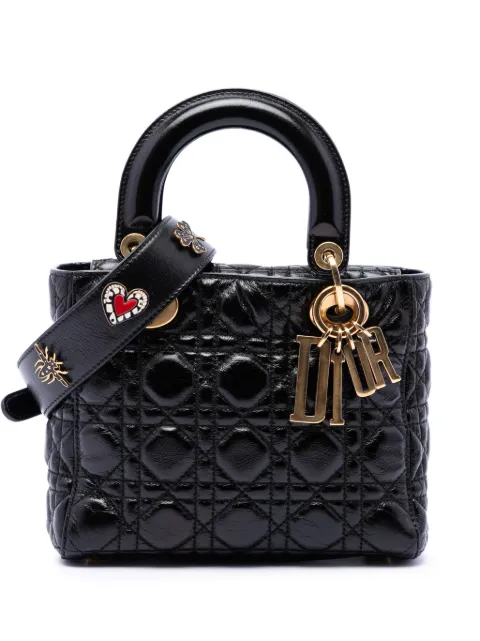 Christian Dior Pre-Owned 2018 Small Crinkled Patent Cannage My ABCDior Lady Dior satchel Black MW3K3PBGUMJ9B02P