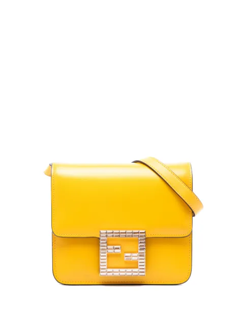 Fendi Pre-Owned 2010-2026 Leather Crystal Fab crossbody bag Yellow IXAA8QWY0DWCZDF2
