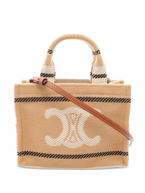 Celine Pre-Owned 2020-2026 Small Canvas Triomphe Cabas Thais Tote satchel Neutrals P6CVVVFGVUWRVVBB