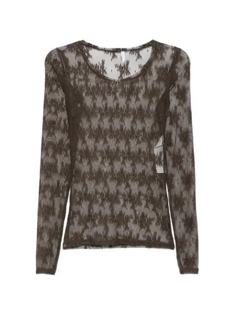 IMPERIAL floral-lace long-sleeve top Green TW91MMX
