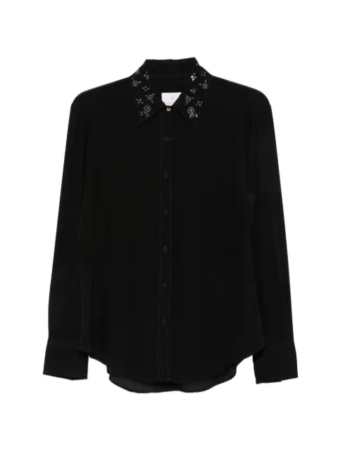 TRAME AUREE Frida crystal-embellished shirt Black FRIDAA002