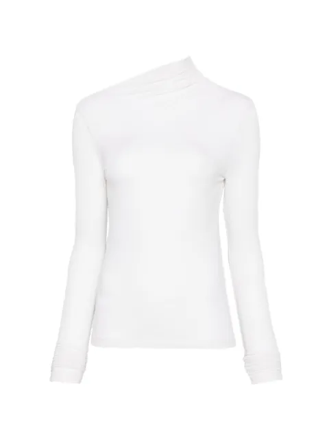 IMPERIAL draped long-sleeve top White TAL1MBM