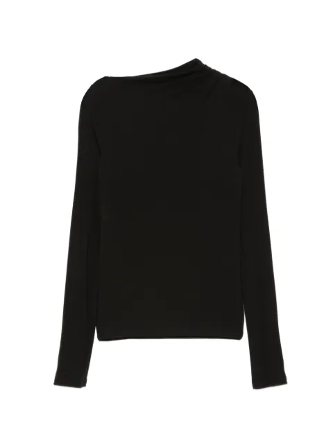 IMPERIAL draped long-sleeve top Black TAL1MBM