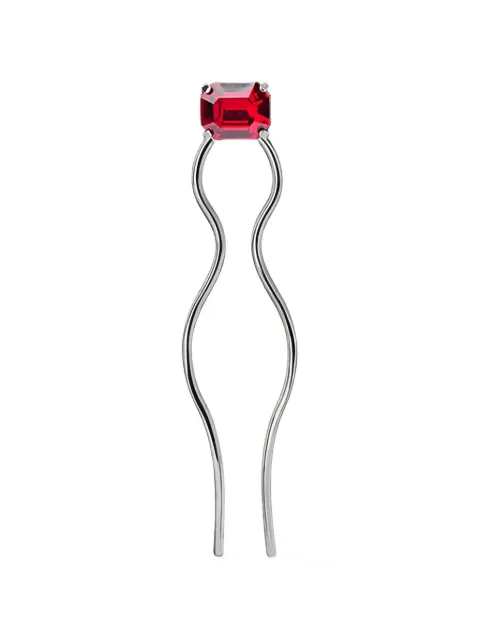 Maison Michel Shelbie crystal-embellished hair pin Red 3136001002