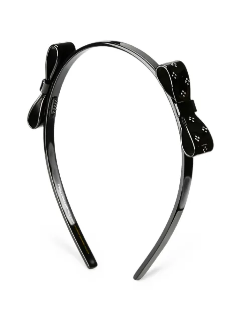 Maison Michel Kristen crystal-embellished bow headband Black 3156002001