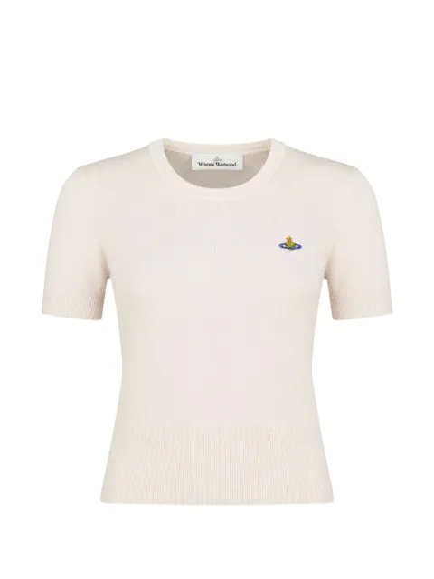 Vivienne Westwood Bea Orb-embroidered T-shirt Neutrals 1803002QY005EA406
