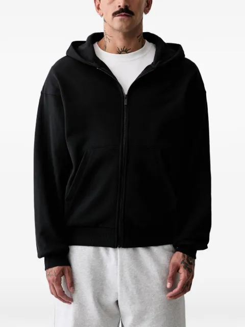 adidas logo-embroidered zip-up hoodie Black KW2289