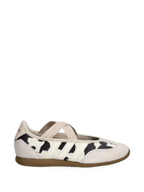 adidas Barreda Mary-Jane cow-print elasticated ballet flats Neutrals KI2755