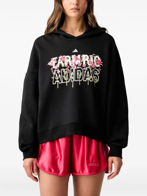 adidas x Farm Rio floral-print hoodie Black KR0252