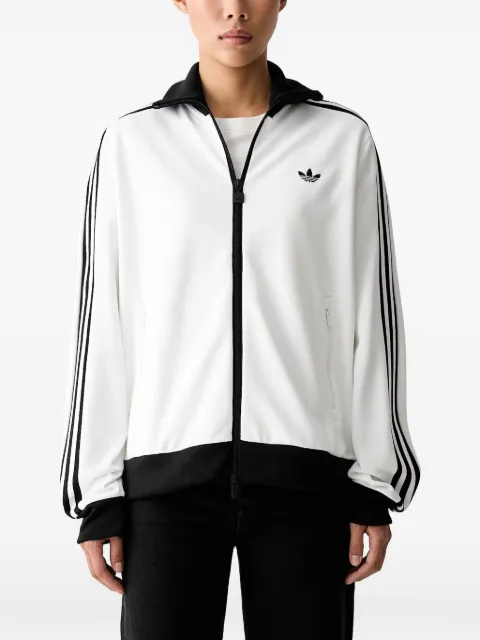 adidas logo-embroidered striped-sleeve track jacket White KV9565