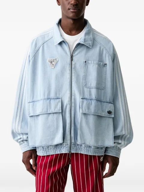 adidas logo-print panelled denim jacket Blue KX4824