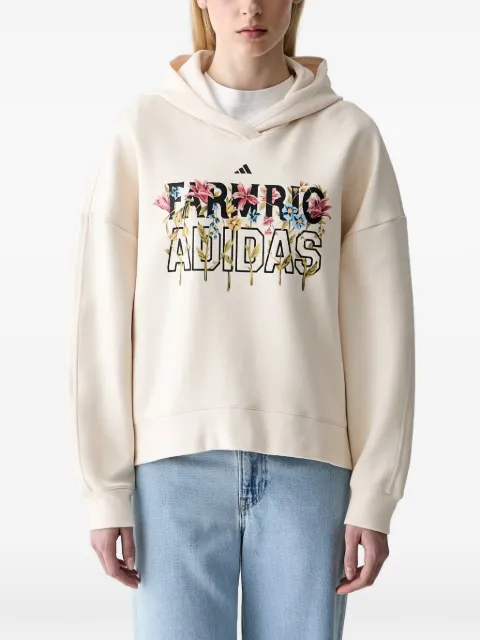 adidas x Farm Rio floral-print logo-print hoodie Neutrals KR0253