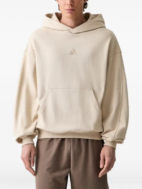 adidas logo-embroidered hoodie Neutrals KW2314