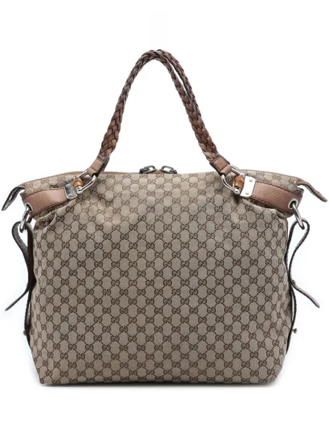 Gucci Pre-Owned 2016-2026 Large GG Canvas Bamboo Bar tote bag Neutrals R4U9J2E2AU3K3DOO