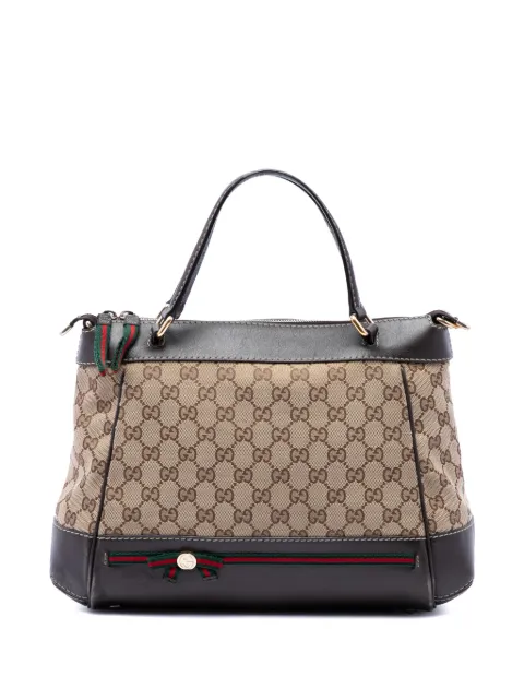 Gucci Pre-Owned 2016-2026 GG Canvas Web Mayfair satchel Neutrals ST2JEVKD44JGE3YK