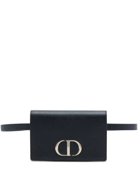 Christian Dior Pre-Owned 2021 Grained Calfskin 30 Montaigne 2 in 1 Pouch belt bag Black SQENCXU6K7OHHQV5