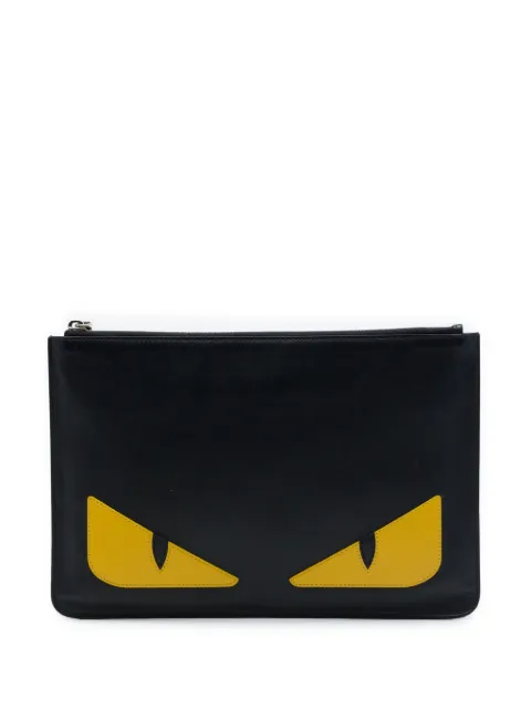 Fendi Pre-Owned 2010-2026 Leather Monster clutch bag Black YN3SSMFRV8AD4FQ2