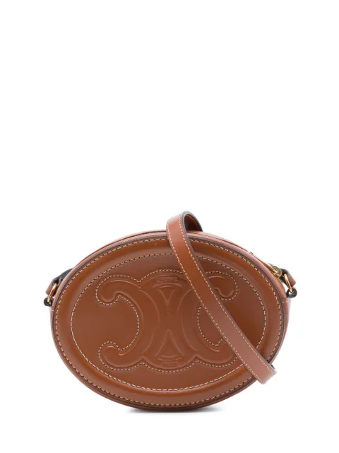 Celine Pre-Owned 2021 Small Calfskin Cuir Triomphe Oval crossbody bag Brown ASIDZYR15CTTPP97