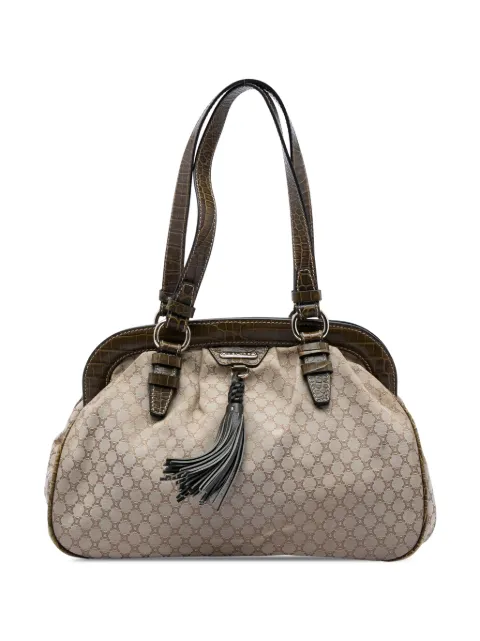 Celine Pre-Owned 2008 Macadam Canvas Tassel Frame satchel Neutrals 4VPVS5UUGM7FJTA3