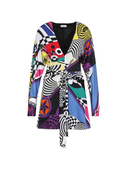 Versace abstract-print knot-detail dress Black 10265751A19285