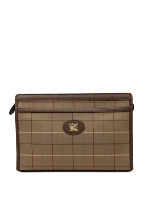 Burberry Pre-Owned 20th Century Vintage Check Canvas clutch bag Brown OKAST56EQS91OWKW