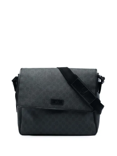 Gucci Pre-Owned 2000-2015 GG Supreme Flap Messenger Bag crossbody bag Black 4LG8PU38YPEMRXJZ