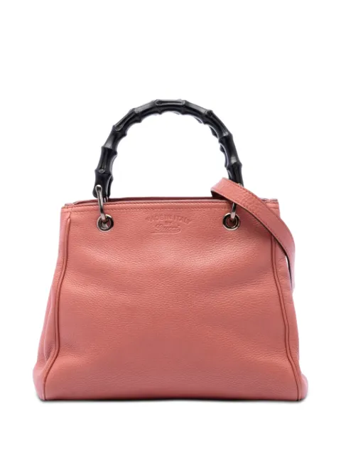 Gucci Pre-Owned 2016-2026 Small Calfskin Bamboo Shopper satchel Pink 37EVZ8A2RGKI5341