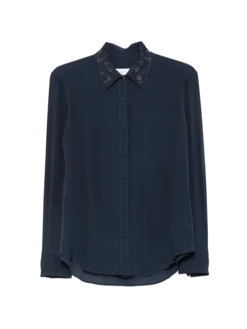 TRAME AUREE Frida crystal-embellished long-sleeve shirt Blue FRIDAA002