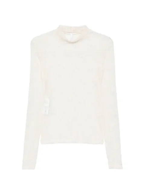 IMPERIAL lace roll-neck top Neutrals TAL2MMX