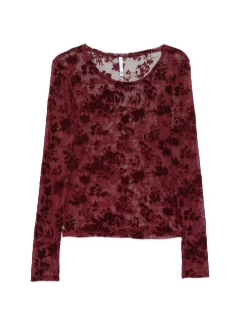 IMPERIAL floral-devoré long-sleeve top Red TAD9MDJ