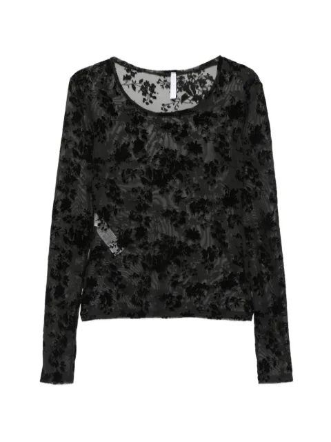 IMPERIAL floral-devoré long-sleeve top Black TAD9MDJ