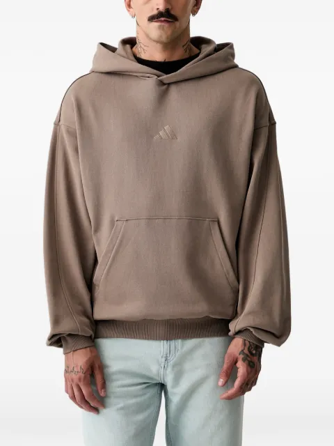 adidas logo-embroidered hoodie Brown KW2308