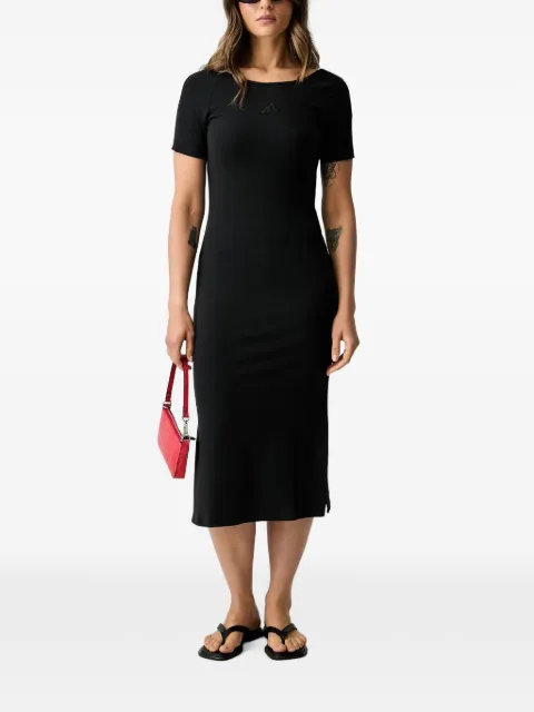 adidas ribbed logo-embroidered midi dress Black KF2434