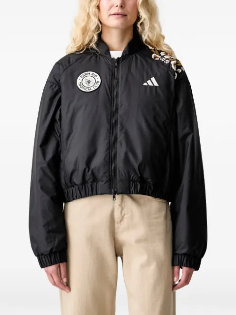 adidas x Farm Rio floral-print bomber jacket Black KR0282