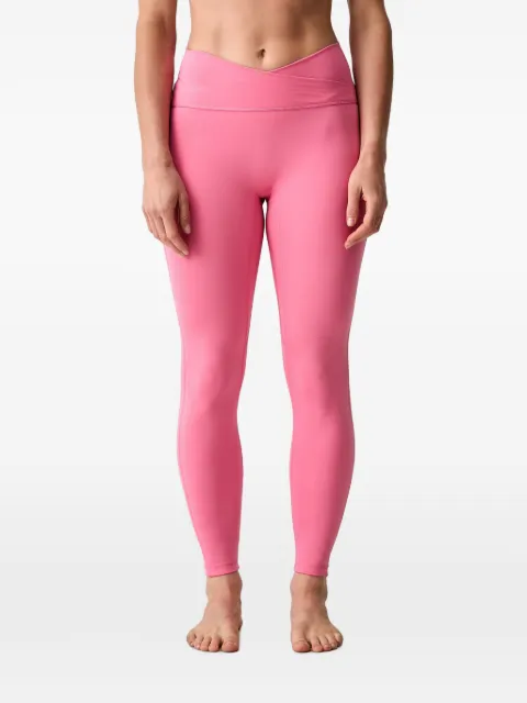 adidas logo-print crossover-waist leggings Pink KX3148