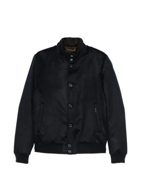 Moorer button-fastening bomber jacket Blue JANOSCS2