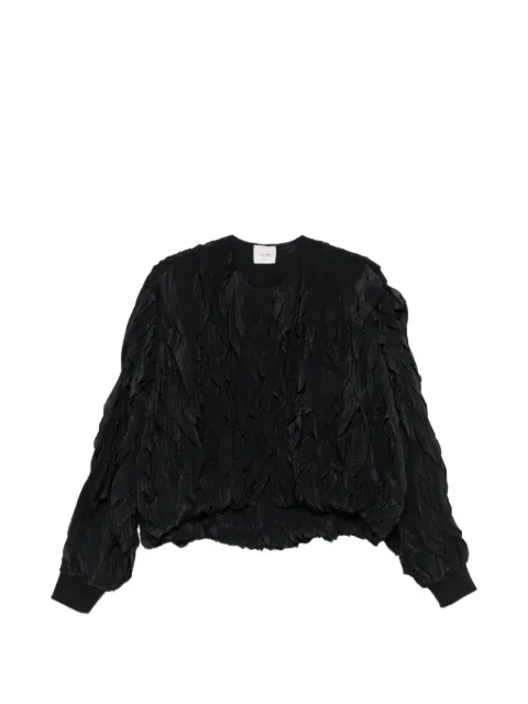 Alysi ruffled round-neck bomber jacket Black 266911A6029