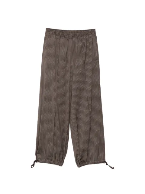 Alysi pinstripe-print drawstring-hem trousers Brown 166164A6235
