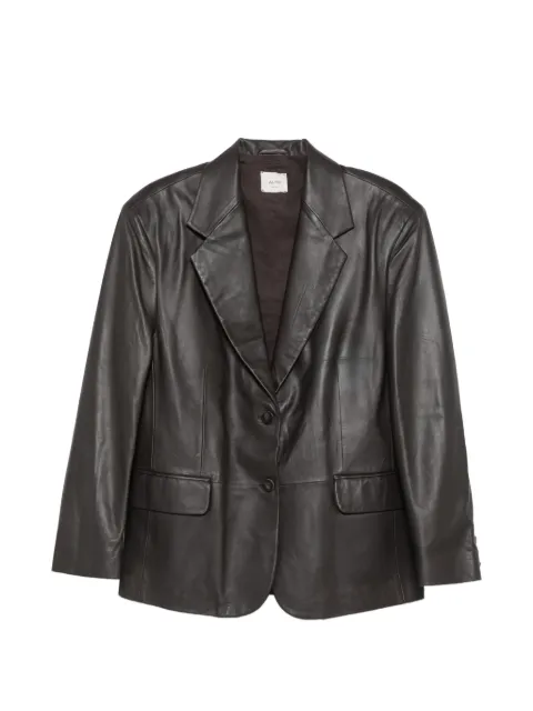 Alysi single-breasted leather jacket Brown 266801A6053