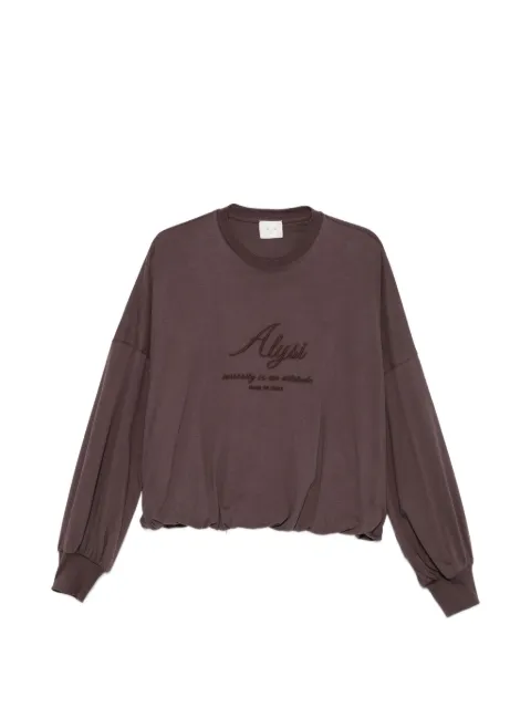 Alysi logo-embroidered elasticated-hem sweatshirt Brown 166406A6004