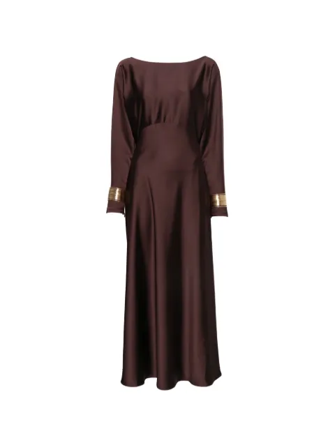 IMPERIAL V-back maxi dress Brown AGGIMBA