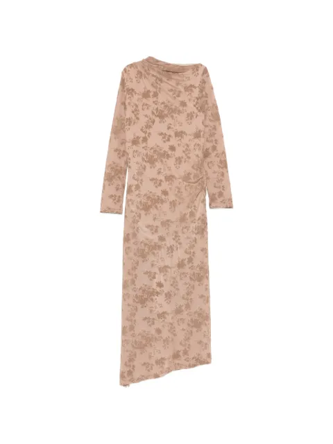 IMPERIAL floral-print ruched maxi dress Neutrals AFFFMDJ