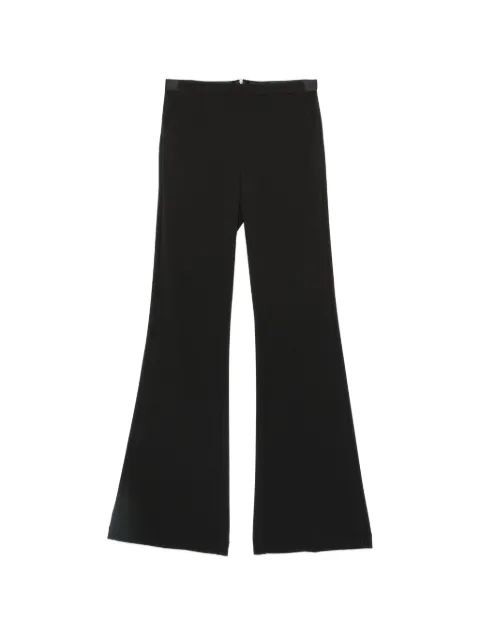 IMPERIAL satin-trim flared trousers Black P3E9MAW