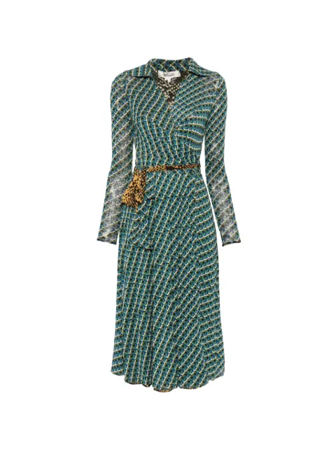 DVF Diane von Furstenberg Phoenix reversible midi dress Blue D805A