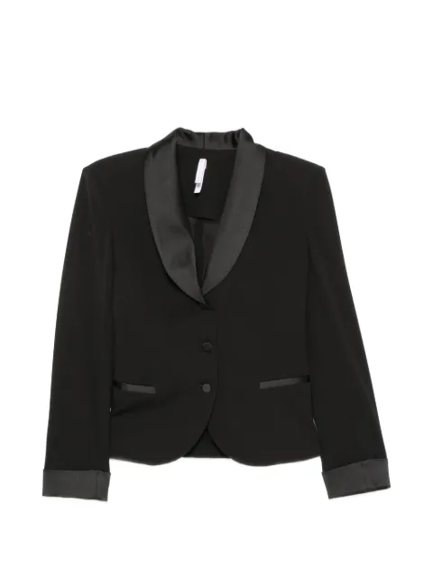 IMPERIAL satin-trim single-breasted jacket Black JCC9MAW